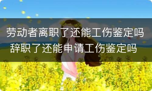 劳动者离职了还能工伤鉴定吗 辞职了还能申请工伤鉴定吗