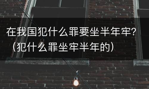 在我国犯什么罪要坐半年牢？（犯什么罪坐牢半年的）