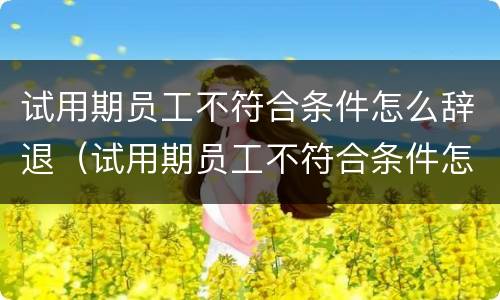 试用期员工不符合条件怎么辞退（试用期员工不符合条件怎么辞退员工）