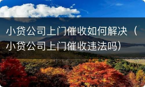 小贷公司上门催收如何解决（小贷公司上门催收违法吗）