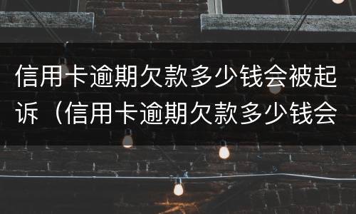 信用卡逾期欠款多少钱会被起诉（信用卡逾期欠款多少钱会被起诉成功）