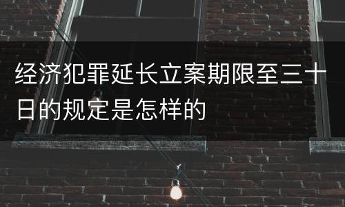 经济犯罪延长立案期限至三十日的规定是怎样的