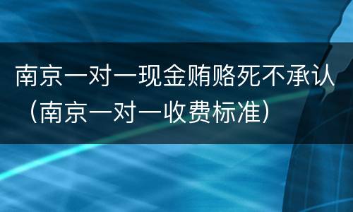 南京一对一现金贿赂死不承认（南京一对一收费标准）