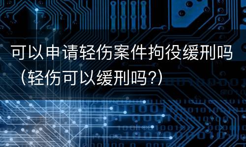 可以申请轻伤案件拘役缓刑吗（轻伤可以缓刑吗?）