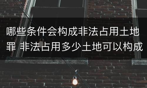 哪些条件会构成非法占用土地罪 非法占用多少土地可以构成犯罪