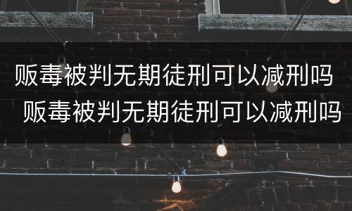 贩毒被判无期徒刑可以减刑吗 贩毒被判无期徒刑可以减刑吗?