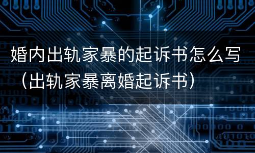 婚内出轨家暴的起诉书怎么写（出轨家暴离婚起诉书）