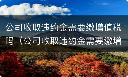 公司收取违约金需要缴增值税吗（公司收取违约金需要缴增值税吗合法吗）