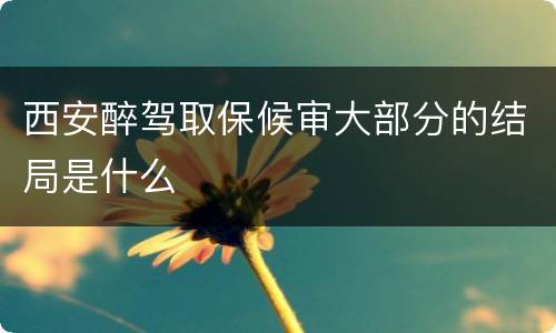 西安醉驾取保候审大部分的结局是什么
