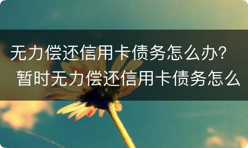无力偿还信用卡债务怎么办？ 暂时无力偿还信用卡债务怎么办