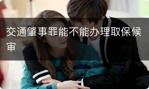交通肇事罪能不能办理取保候审