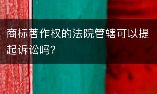 商标著作权的法院管辖可以提起诉讼吗？