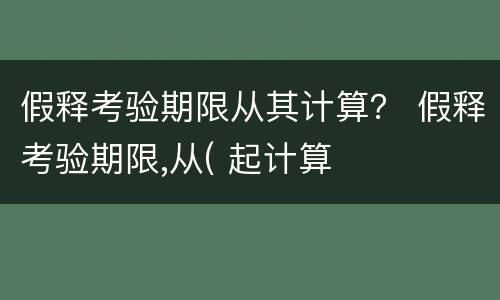 假释考验期限从其计算？ 假释考验期限,从( 起计算