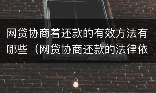 网贷协商着还款的有效方法有哪些（网贷协商还款的法律依据）