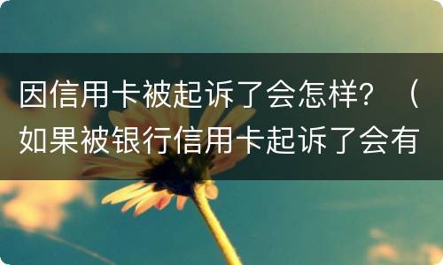 因信用卡被起诉了会怎样？（如果被银行信用卡起诉了会有哪些后果）