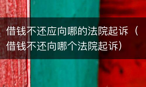 借钱不还应向哪的法院起诉（借钱不还向哪个法院起诉）