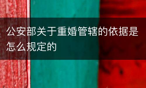 公安部关于重婚管辖的依据是怎么规定的