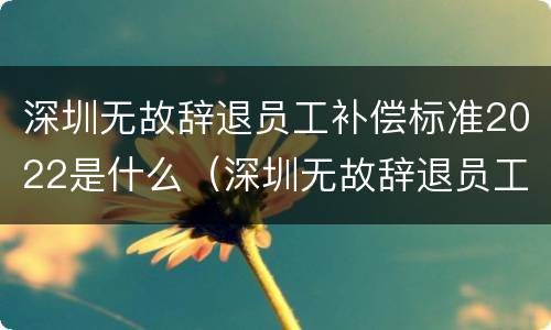 深圳无故辞退员工补偿标准2022是什么（深圳无故辞退员工应该怎么赔偿）