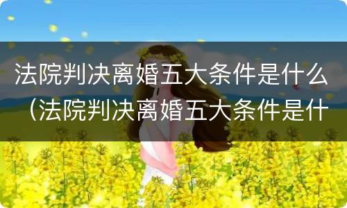 法院判决离婚五大条件是什么（法院判决离婚五大条件是什么内容）
