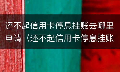 还不起信用卡停息挂账去哪里申请（还不起信用卡停息挂账去哪里申请还款）