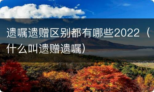 遗嘱遗赠区别都有哪些2022（什么叫遗赠遗嘱）