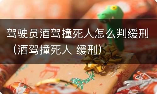 驾驶员酒驾撞死人怎么判缓刑（酒驾撞死人 缓刑）