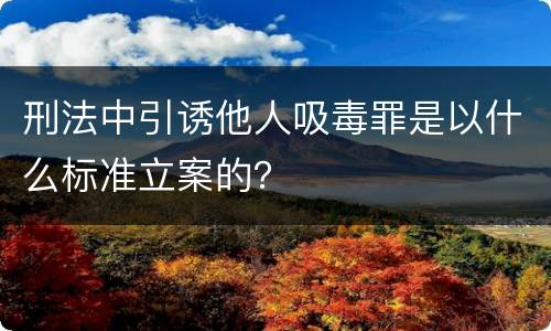 刑法中引诱他人吸毒罪是以什么标准立案的？
