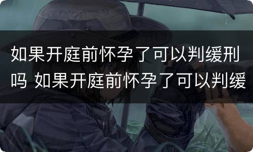 如果开庭前怀孕了可以判缓刑吗 如果开庭前怀孕了可以判缓刑吗知乎