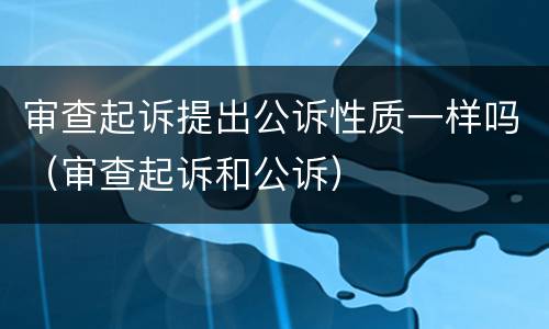审查起诉提出公诉性质一样吗（审查起诉和公诉）