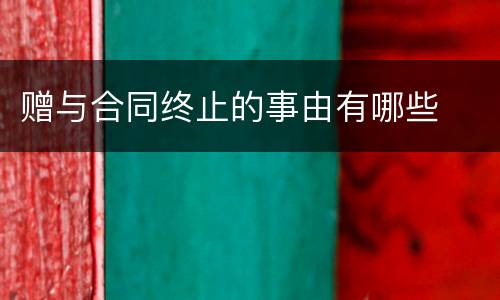 赠与合同终止的事由有哪些