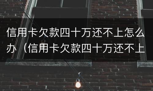 信用卡欠款四十万还不上怎么办（信用卡欠款四十万还不上怎么办呢）