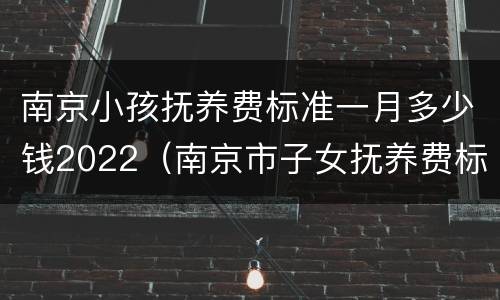 南京小孩抚养费标准一月多少钱2022（南京市子女抚养费标准）