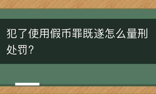 犯了使用假币罪既遂怎么量刑处罚?