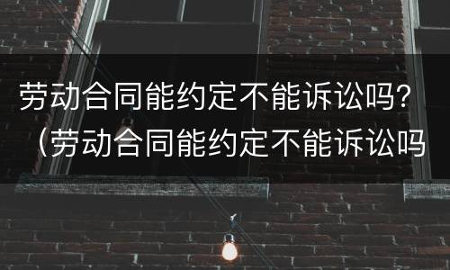 劳动合同能约定不能诉讼吗？（劳动合同能约定不能诉讼吗为什么）