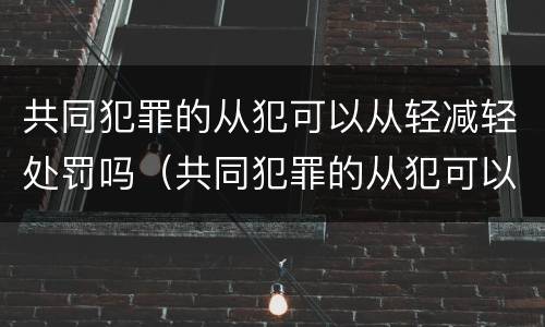 共同犯罪的从犯可以从轻减轻处罚吗（共同犯罪的从犯可以从轻减轻处罚吗）