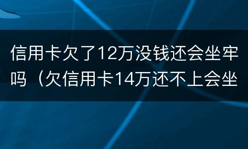 信用卡欠了12万没钱还会坐牢吗（欠信用卡14万还不上会坐牢么）