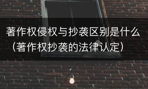 著作权侵权与抄袭区别是什么（著作权抄袭的法律认定）
