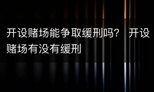 开设赌场能争取缓刑吗？ 开设赌场有没有缓刑