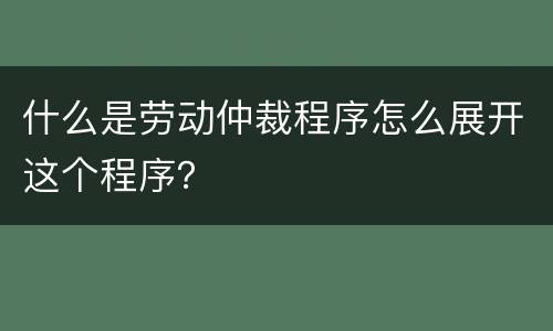 什么是劳动仲裁程序怎么展开这个程序？
