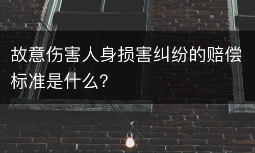 故意伤害人身损害纠纷的赔偿标准是什么？