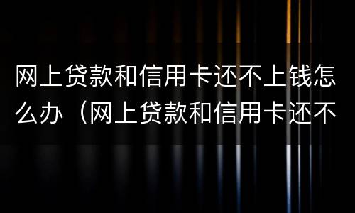 网上贷款和信用卡还不上钱怎么办（网上贷款和信用卡还不上钱怎么办呀）