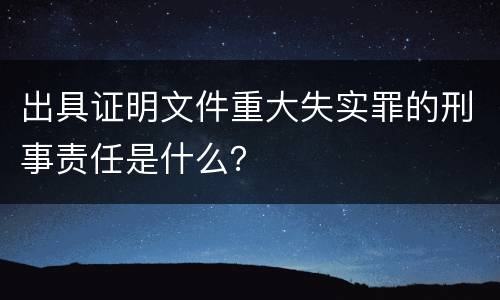 出具证明文件重大失实罪的刑事责任是什么？