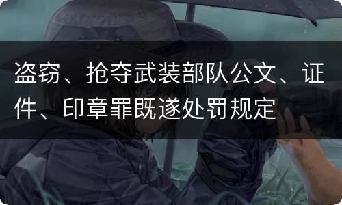 盗窃、抢夺武装部队公文、证件、印章罪既遂处罚规定