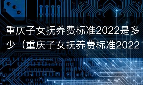 重庆子女抚养费标准2022是多少（重庆子女抚养费标准2022是多少岁）