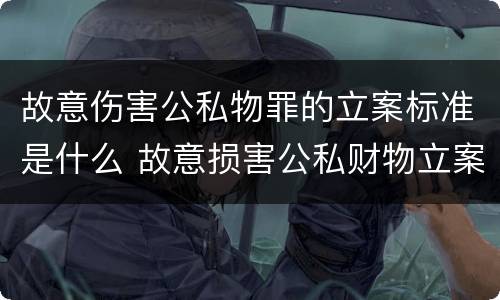 故意伤害公私物罪的立案标准是什么 故意损害公私财物立案标准