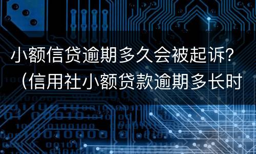 小额信贷逾期多久会被起诉？（信用社小额贷款逾期多长时间会起诉）