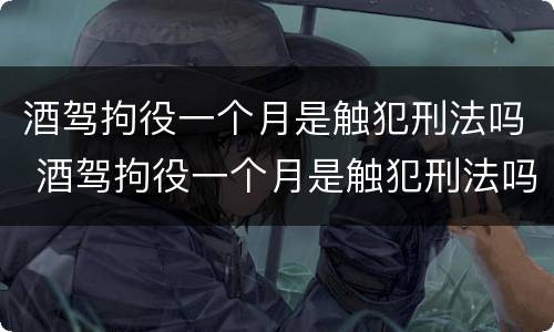 酒驾拘役一个月是触犯刑法吗 酒驾拘役一个月是触犯刑法吗
