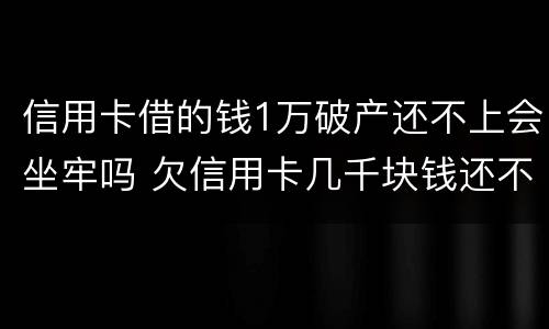 信用卡借的钱1万破产还不上会坐牢吗 欠信用卡几千块钱还不上会坐牢吗