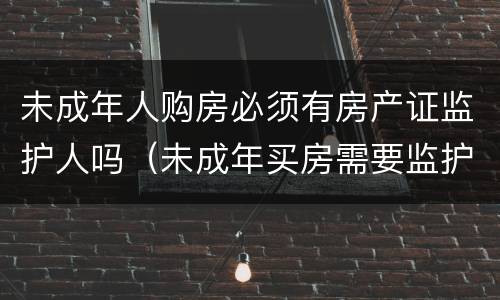 未成年人购房必须有房产证监护人吗（未成年买房需要监护人两人共同办手续吗?）