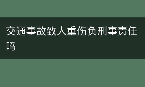 交通事故致人重伤负刑事责任吗